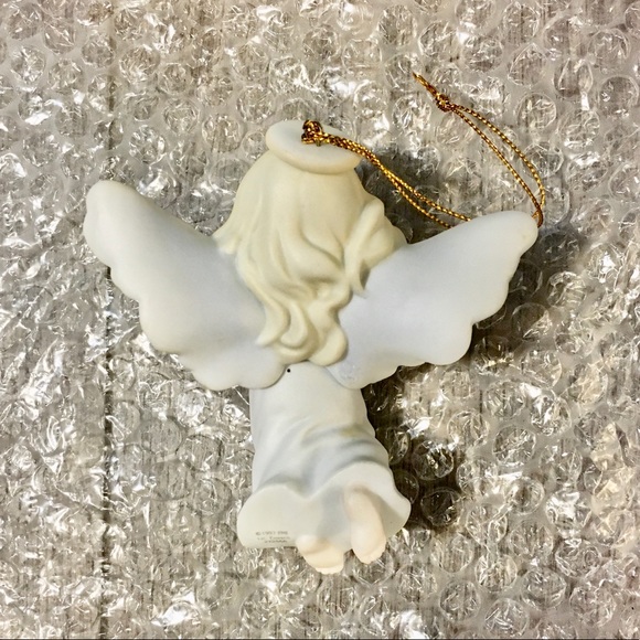 Precious Moments Porcelain Joy to the World Angel with Harp Ornament - Picture 3 of 4